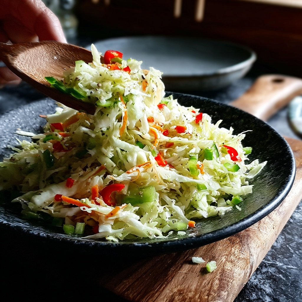 Tangy Cucumber Slaw with Peppers